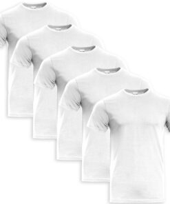 Stenso Naos Tee Shirt Homme Coton Lot de 5 - Manches Courtes et Respirants pour Hommes - Col Rond - Confort Optimal et C