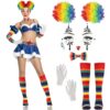 Hifot Accessoires de Clown pour Femmes Mardi Gras Halloween Arc En Ciel