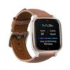bracelet kwmobile Compatible avec Garmin Venu Sq 2 - Véritable Cuir pour Suiveur d'Activités - Noir M-L bracelet kwmob
