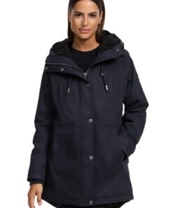 Veste d'hiver Navahoo pour femme XS-3XL - Chaude et douillette - Capuche avec cordon de serrage - Ceinture de taille - 1