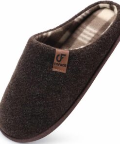 COFACE Chaussons Homme Hiver Chaud en Mousse à Mémoire Antidérapante pour Extérieur FormeTaille 40-49 Sécurité Chaleur