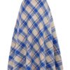 Ylingjun Jupe longue tartan chaude en laine pour femme - Taille haute élastique - Ligne A
