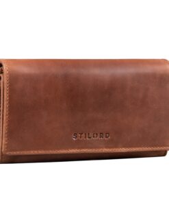 STILORD Marquesa Portefeuille Femme Cuir Véritable - Grande BourseVintage avec RFID et Blocage NFC Couleur:Brandy - Marr