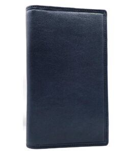 Charmoni Etui Porte chéquier Protection Anti RFID Cuir Vachette Bleu - 2 Volets 4 Emplacements Crédit - Sac Portatif Tai