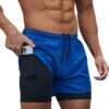 Smatstyle Short de Sport 2 en 1 Respirant pour Homme, Séchage Rapide, Poche, Été Fitness