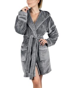 Generic Peignoir De Bain Femme Polaire Unie Chic, Grande Taille Chic Peignoir de Bain pour Femmes, Grande Taille Chic Pe