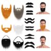 Hifot 18 Pièces Moustaches Autocollantes Fausse Barbe Ensemble, Moustaches Unisexes Enfants, Moustaches Auto-Adhésives p