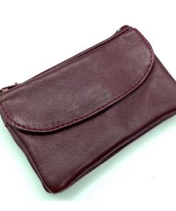 Charmoni Portefeuille pour Homme - Multifonctionnel - Classe et Pratique - en Cuir Véritable - Éclatant Bordeau