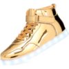 APTESOL Chaussures de Sport Rechargeables LED High Top Unisexes Femmes Hommes