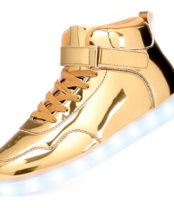 APTESOL Chaussures de Sport Rechargeables LED High Top Unisexes Femmes Hommes
