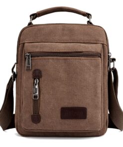 Sac à bandoulière A-QMZL en toile pour homme avec de nombreuses poches pour le travail et la randonnée