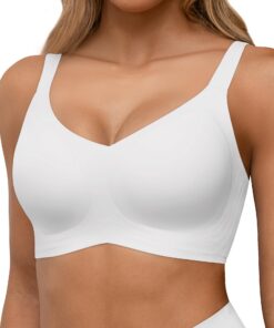 HORISUN Soutien-Gorge Femme Sans Armature Push-Up Anti-Affaissement OEKO-TEX STANDARD 100 Confortable Col V Sexy Bras Fe