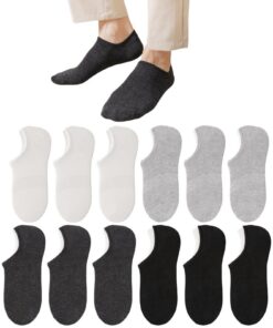 Nydunce Lot de 12 paires de chaussettes courtes hommes/femmes, coton respirant fantômes, 12 paires