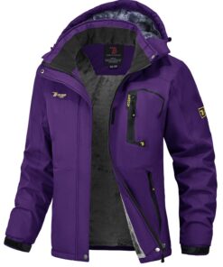 Veste Polaire Donhobo Femmes Imperméable Ski Montagne Manteau Hiver Coupe-Vent Capuche