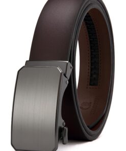 Ceinture automatique homme CHAOREN | Marron Foncé | Cliquet en Cuir Pleine Fleur | Ajustement Parfait | Largeur 35mm | H