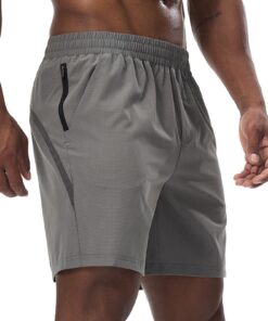 Shorts de sport Danfiki Homme Séchage Rapide Poche Zippée pour Running Éléments Clés Groseilles Élégant Taille 32 Noir