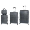 CELIMS Set Valise Rigide Noir | Valise Cabine + Valise Moyenne + Valise Grande | Voyageur | Valise de Voyage | 3 Pieces