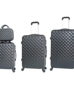 CELIMS Set Valise Rigide Noir | Valise Cabine + Valise Moyenne + Valise Grande | Voyageur | Valise de Voyage | 3 Pieces