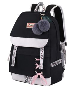 Asge Sac à dos Unisexe en Nylon Imperméable pour Femmes et Garçons École Décontracté Fashion Daypack College