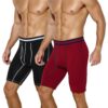 Caséy Kevin Boxer Homme Long Doux Coton Stretch Sports Lot de 2 Culottes Fitness Caleçons(L-3XL)
