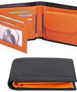 Portefeuille Homme en Cuir Véritable avec Blocage RFID pour Sécurité, Rangement Évolutif, Style Élégant - Portefeuille M