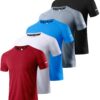 Boyzn Lot de 5 T-Shirts Sport Fonctionnels et Respirants pour Hommes Course à Pied Fitness Musculation Été Global Recycl