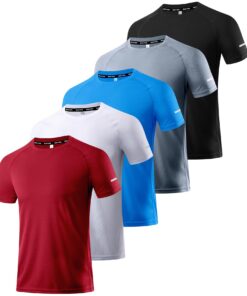 Boyzn Lot de 5 t-Shirts Sport Fonctionnels et Respirants pour Hommes IDéaux pour la Course à Pied et le Fitness Séchage
