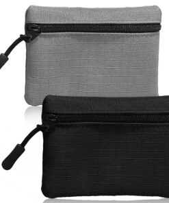 SUBTAVIK Lot de 2 Porte-Monnaie à Fermeture éclair pour Femme et Homme - Tissu Oxford - Mini Pochette Portable pour pièc