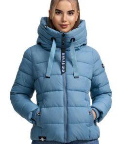 Veste d'hiver matelassée Navahoo B930 pour femme - Col montant doublé - Chic et chaude pour l'hiver - Taille S - Taille