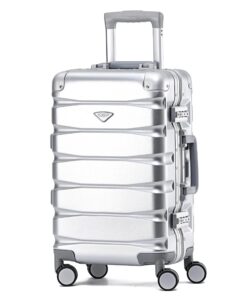 Valise de voyage Premium Flight Knight - 8 Roues Spunyl - Verrou intégré TSA Cadre léger en Aluminium en Aluminium, Coqu