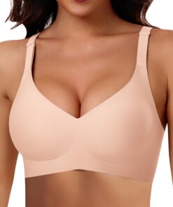 Soutien-gorge sans armatures sans coutures confortable et doux - Soutien-gorge à col en V profond / Bustier femme - Tail