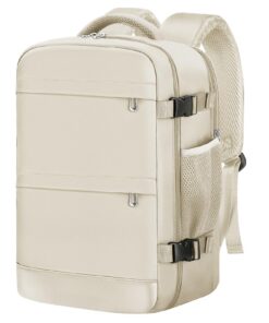 KIRFEIHT Bagage Cabine Ryanair Beige - Grande Capacité - Sac à Dos de Voyage pour Compagnies Aériennes - Idéal pour Voya