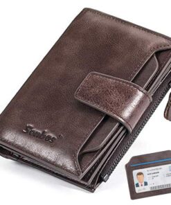 Senbos Portefeuille Homme en Cuir Vachette Première Couche avec Blocage RFID | 18 Porte Carte Crédit | Boîte Cadeau Incl