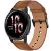 Bracelet de remplacement Wanme Cuir compatible Garmin Venu 2/Venu 3/Vivomove 4 Homme Femme - 22mm (Brun)