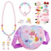 Licorne fille Sac a Main Bijoux Violet03B - Cadeau Anniv. Enfants 4-8 Ans