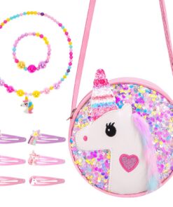 Sac à main unicorn Hifot paillettes filles cadeau anniversaire enfants bijoux