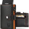 Portefeuille TENBST Homme en Fibre de Carbone Anti RFID Orange-Noir | Portefeuille homme bloqueur RFID | Portefeuillette