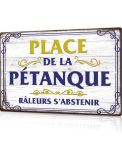 Métallique Place de la Pétanque Plaque Putuo Vintage Aluminium Garten Terrasse 30x20 cm