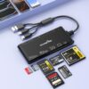 Lecteur de Cartes Mémoire Multiples 7 en 1 USB C + Lightning + USB-A pour iPhone/iPad, Mac et Windows | Parfait pour Pho