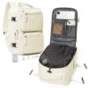 Suradar Sac à Dos Compression Cabine Avion 40x20x25 Avec Pompe pour Voyage Ordinateur 14" Homme Femme Beige
