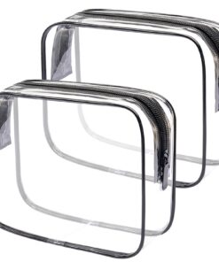 Lermende Lot de 2 Trousses de Toilette Transparentes 3-1-1 TSA Approuvées pour Voyage à l'Aéroport Conforment aux Normes