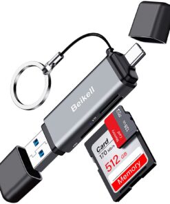 Beikell USB C Lecteur de Carte Mémoire SD/Micro SD OTG Aluminium Multifonction pour USB |0/MMC/TF/SDXC/SDHC/Micro SDHC/M