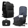 Sac à dos de voyage sous vide Ryanair cabine noir - Imperméable et compatible PC 14 pouces - Noir pour homme et femme