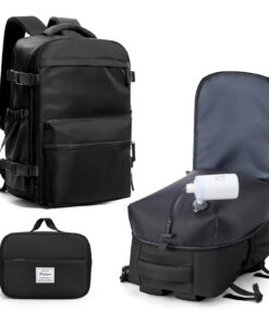 Sac à dos de voyage sous vide Ryanair cabine noir - Imperméable et compatible PC 14 pouces - Noir pour homme et femme