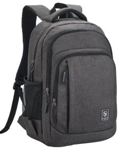 WIRABO Sac à Dos Imperméable pour Hommes et Femmes, Sac à Dos de Randonnée Travail 15,6/17,3 Pouces pour Ordinateur Port