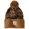 Title 1: Bonnet Carhartt Jacquard Femmes Pompons Hivers Chauds Title 2: Bonnet Carhartt Jacquard Pompons Femme Mode Hive