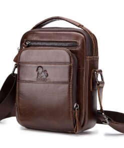 Sac à Bandoulière BAIGIO pour Hommes en Cuir Vintage Décontracté Affairs Petit Sac Besace