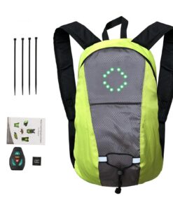 Sac À Dos De Vélo Étanche Léger Réfléchissant 15L, Rechargeable USB Avec Clignotant De Sécurité et Télécommande pour le