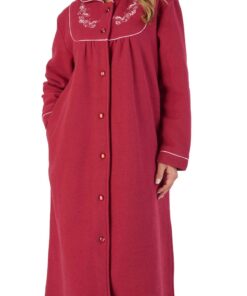 Slimme Robe de chambre boutonnée en polaire douce avec boucle brodée (3 couleurs) - Chic et confortable - Idéale pour le