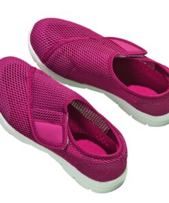 AEHO Chaussures de Marche Femmes Rose 38/240mm Comfortable et Respirantes pour Pieds Gonflés